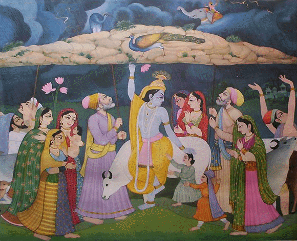 Govardhan and Krishna